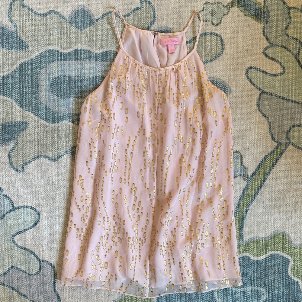 Lilly Pulitzer Pink and Gold Sleeveless Top